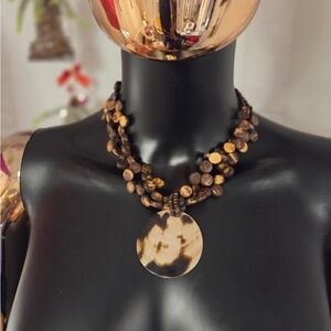 Chic Multi-Strand Brown Necklace